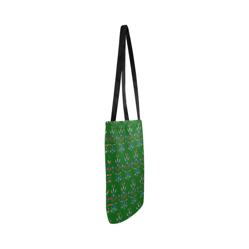 Dakota Damask Green Reusable Shopping Bag (Two sides)