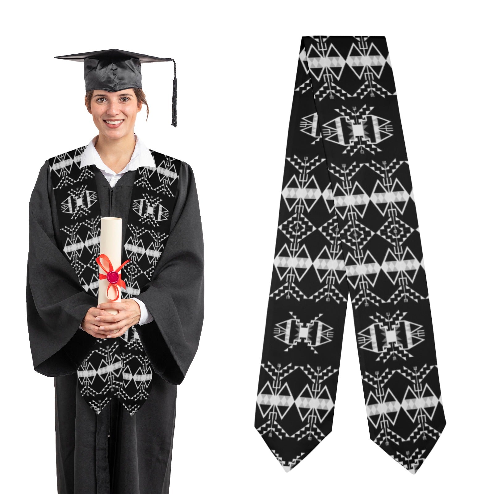 Sacred Trust Black Graduation Stole