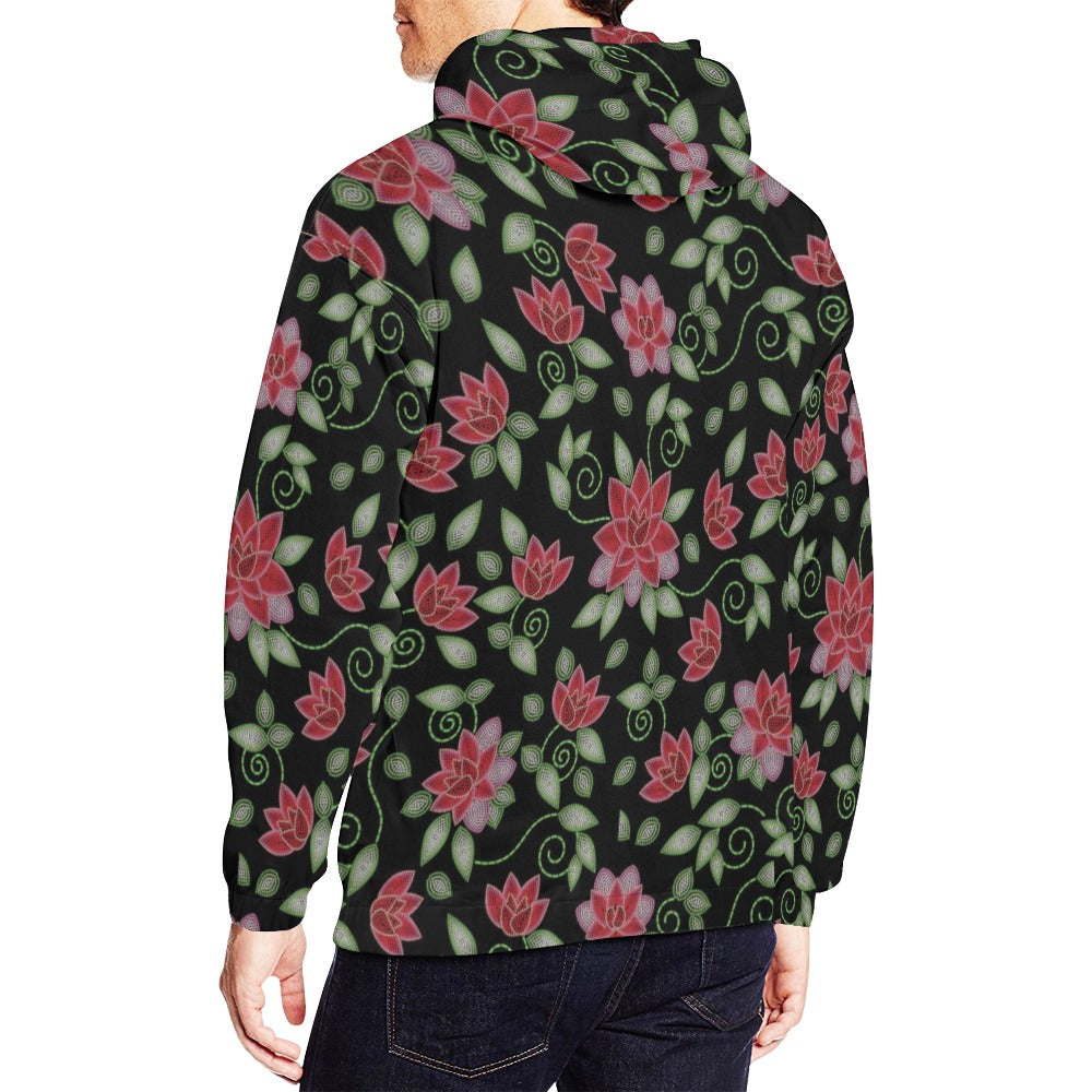 Red Beaded Rose Hoodie for Men (USA Size)