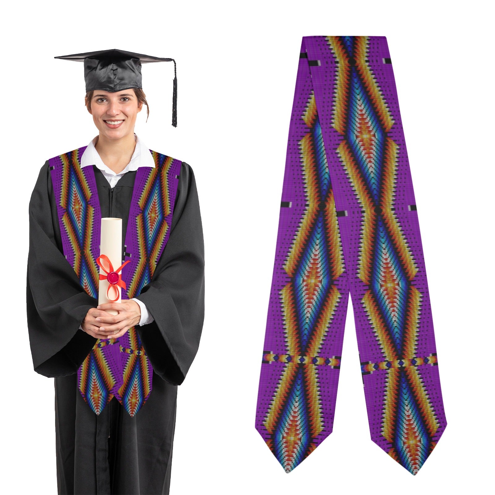 Diamond in the Bluff Purple Graduation Stole