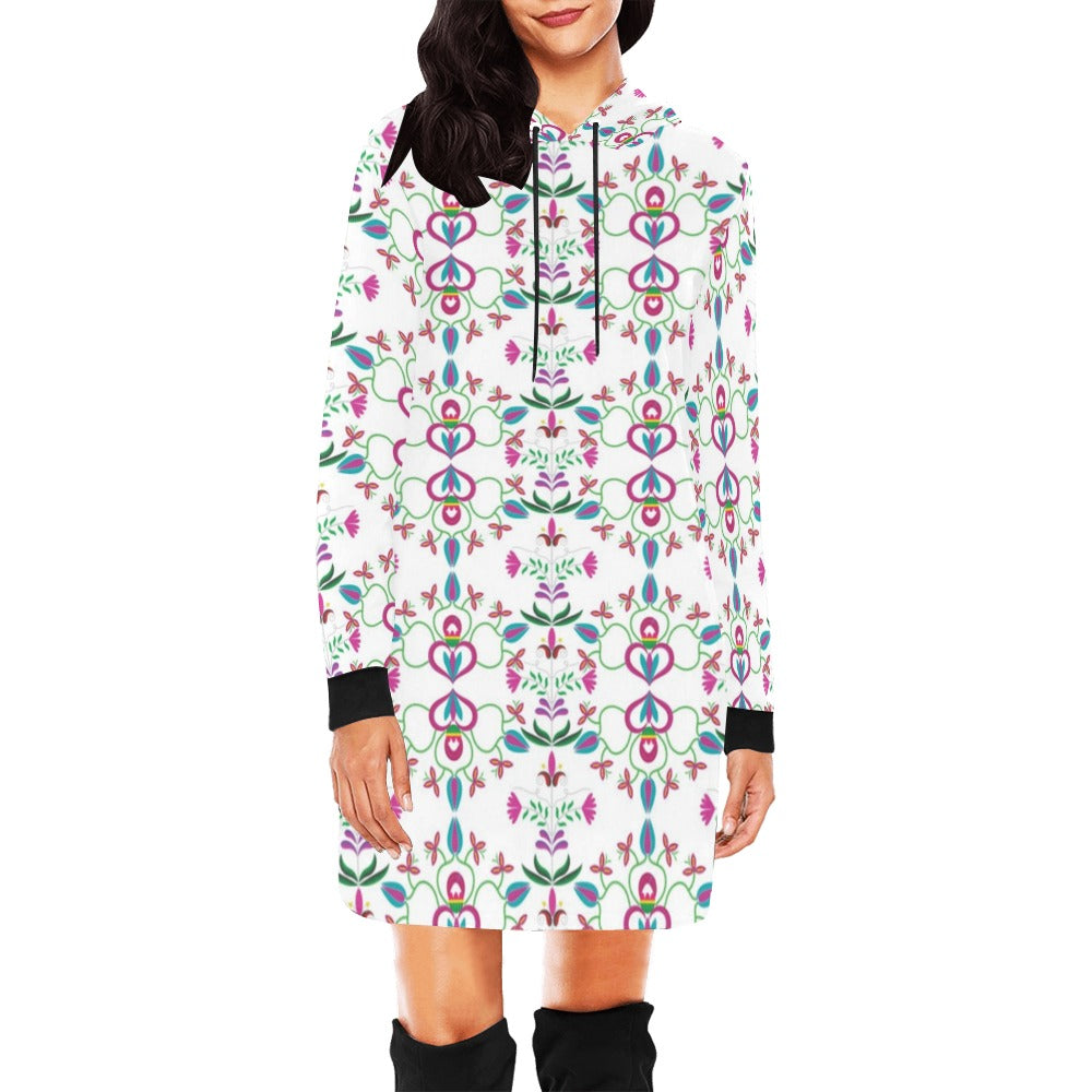 Quilled Divine White Hoodie Dress