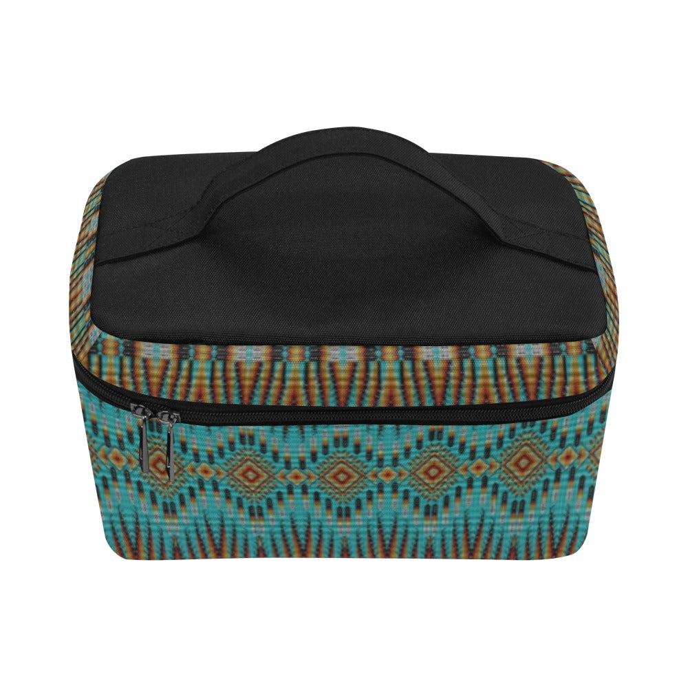 Fire Feather Turquoise Cosmetic Bag/Large