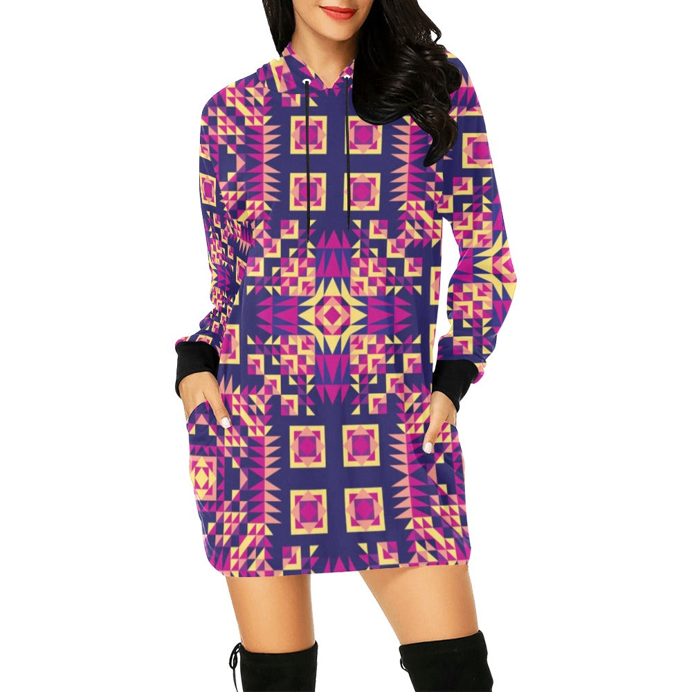 Kaleidoscope Bleu Hoodie Dress