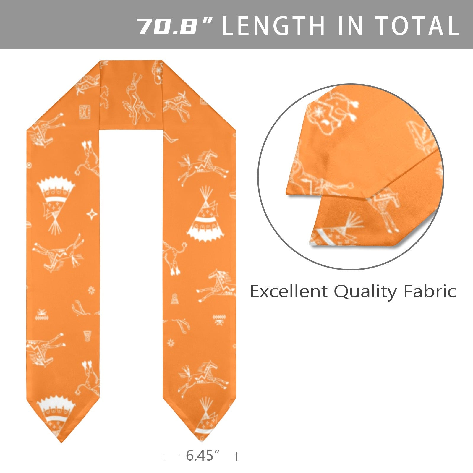 Ledger Dables Orange Graduation Stole