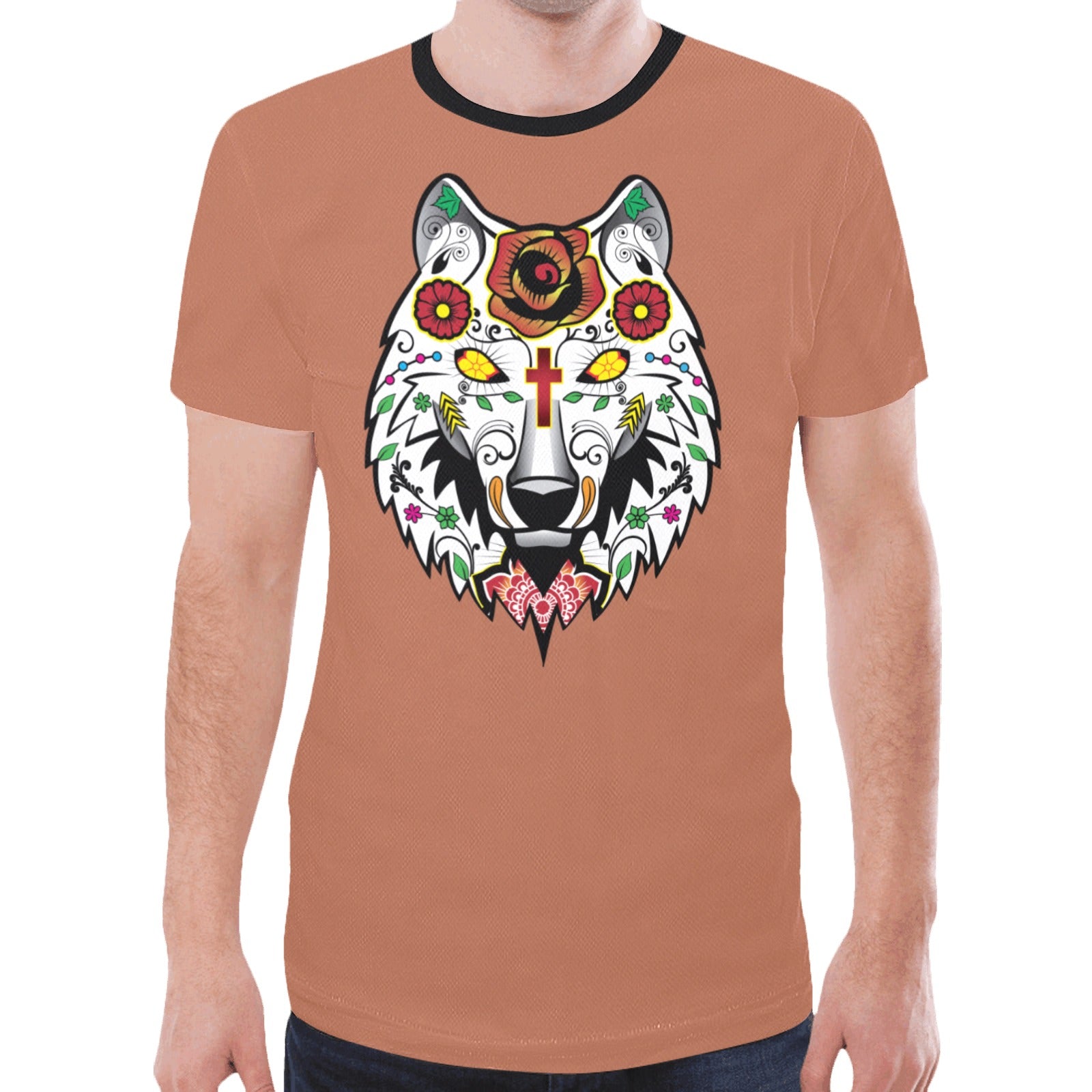 Wolf Spirit Guide (Brown) T-shirt for Men