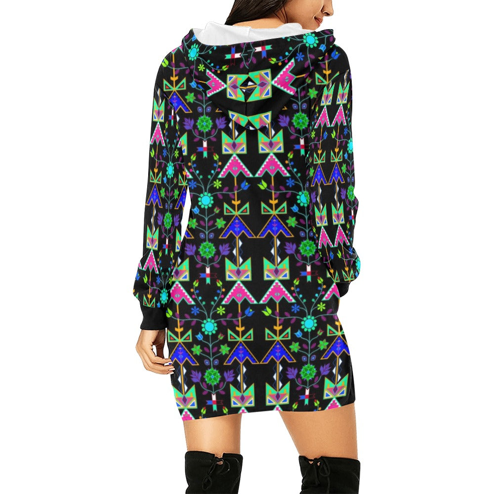 Itaopi Black Hoodie Dress