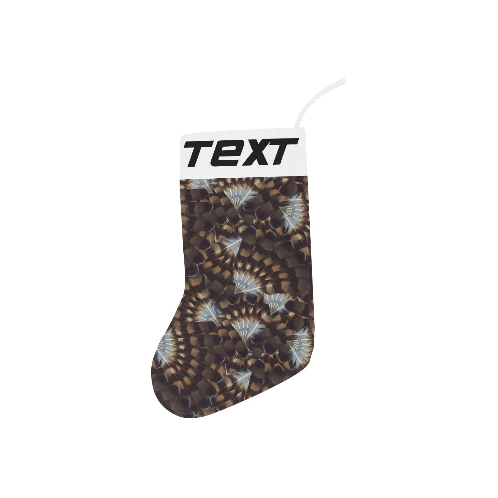 Hawk Feathers Christmas Stocking (Custom Text on The Top)