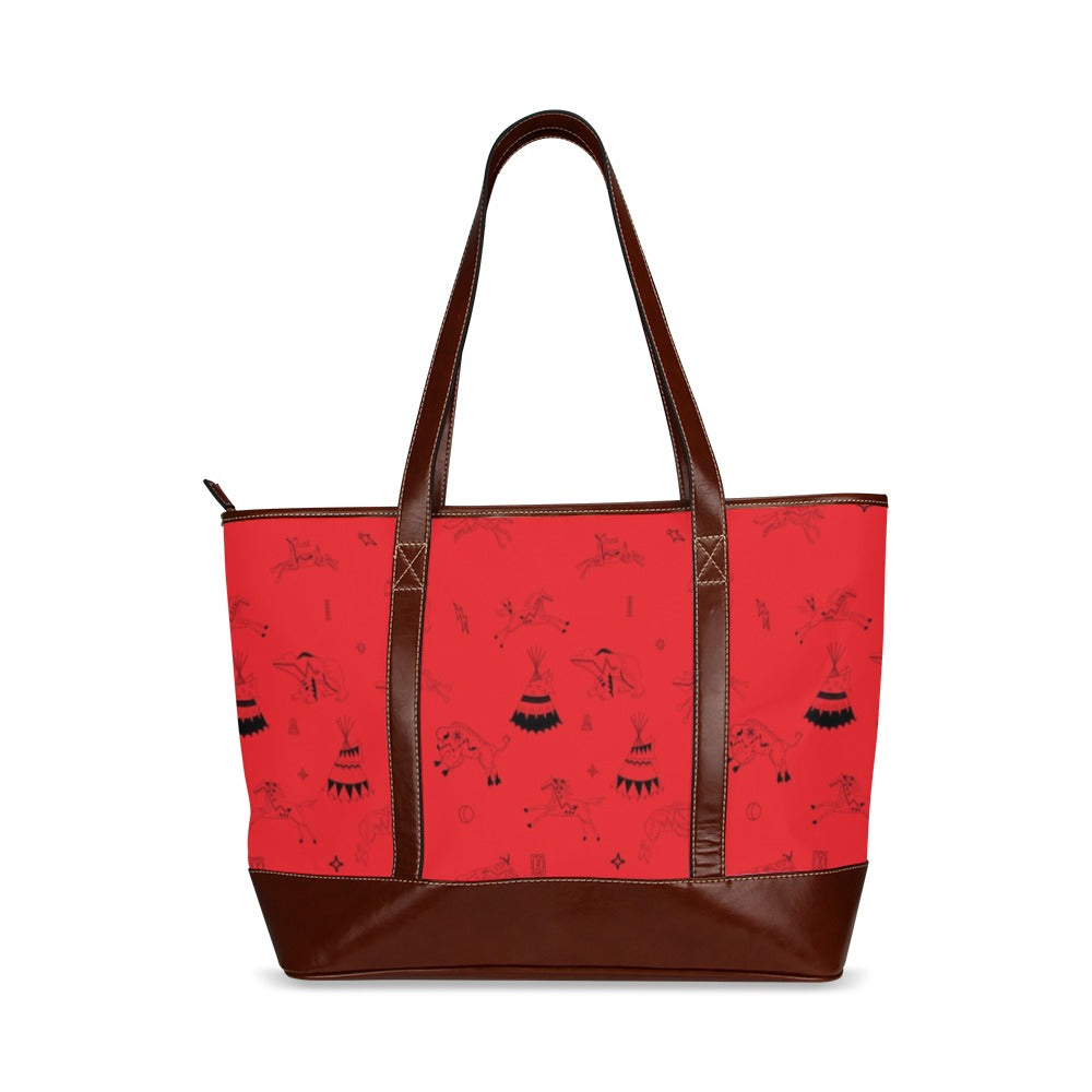 Ledger Dabbles Red Tote Handbag