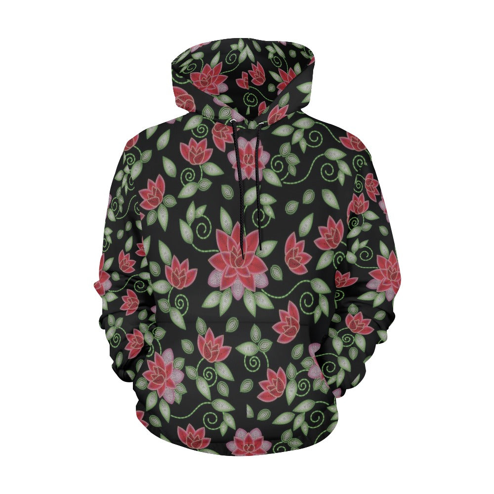 Red Beaded Rose Hoodie for Men (USA Size)