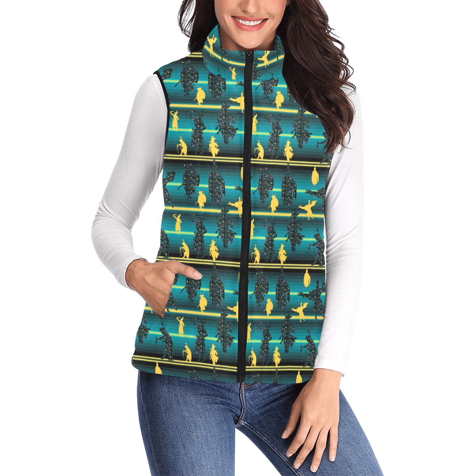 Dancers Inspire Green Women's Padded Vest Jacket