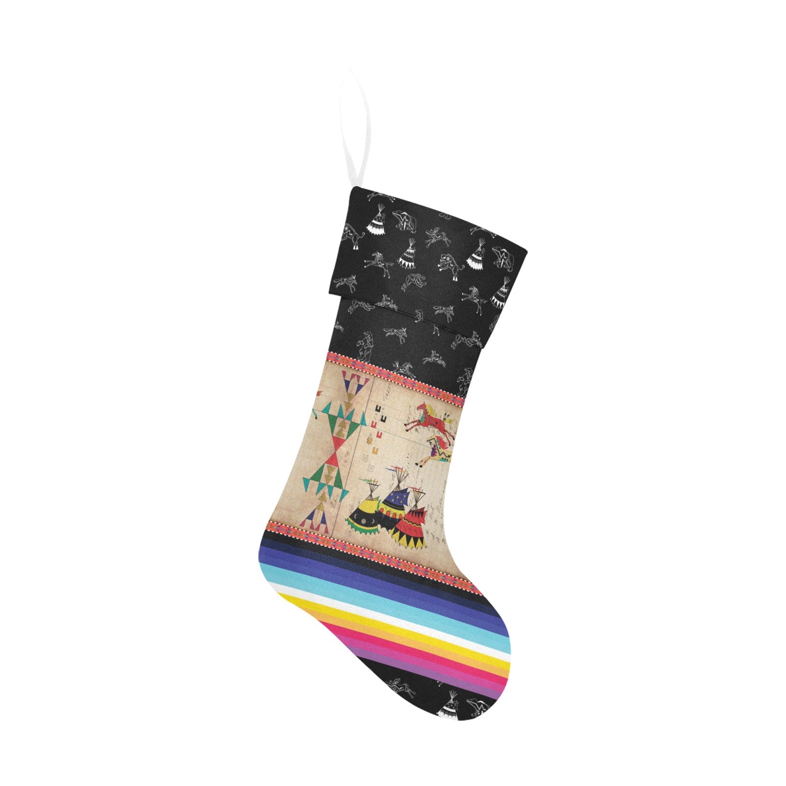 Horses Running Black Sky Christmas Stocking