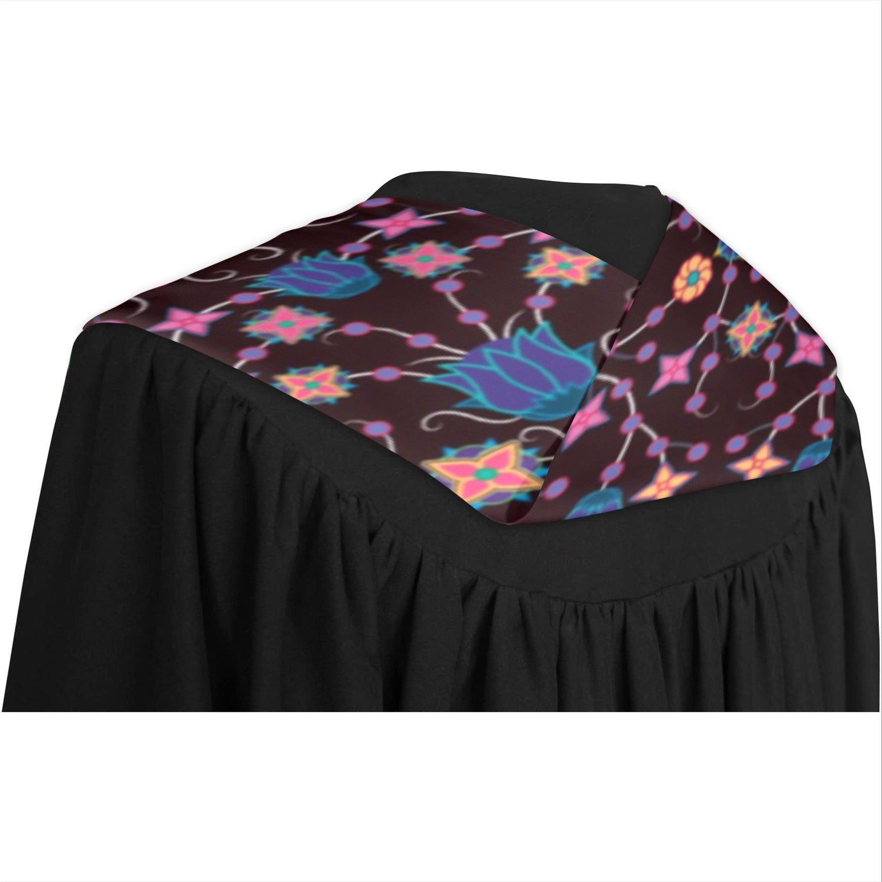 Floral Damask Purple Graduation Stole