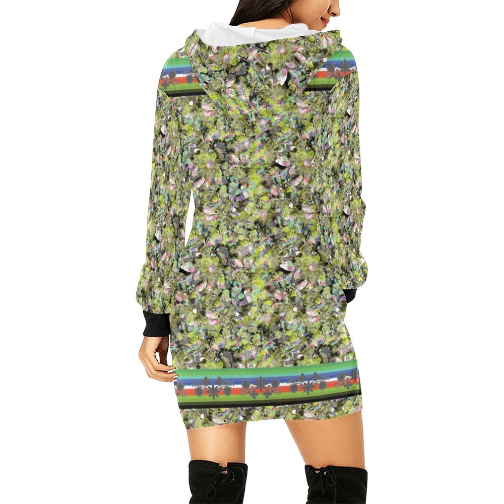 Culture in Nature Green Leaf Hoodie Dress