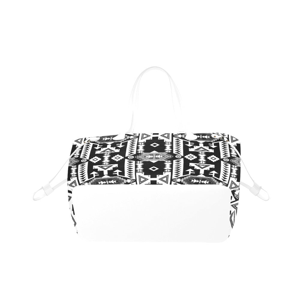 Chiefs Mountain Black and White Clover Canvas Tote Bag