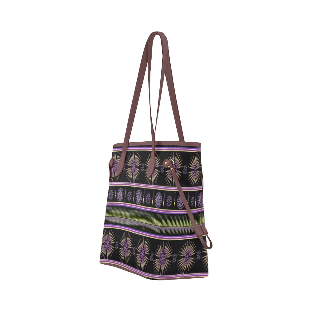 Evening Feather Wheel Clover Canvas Tote Bag