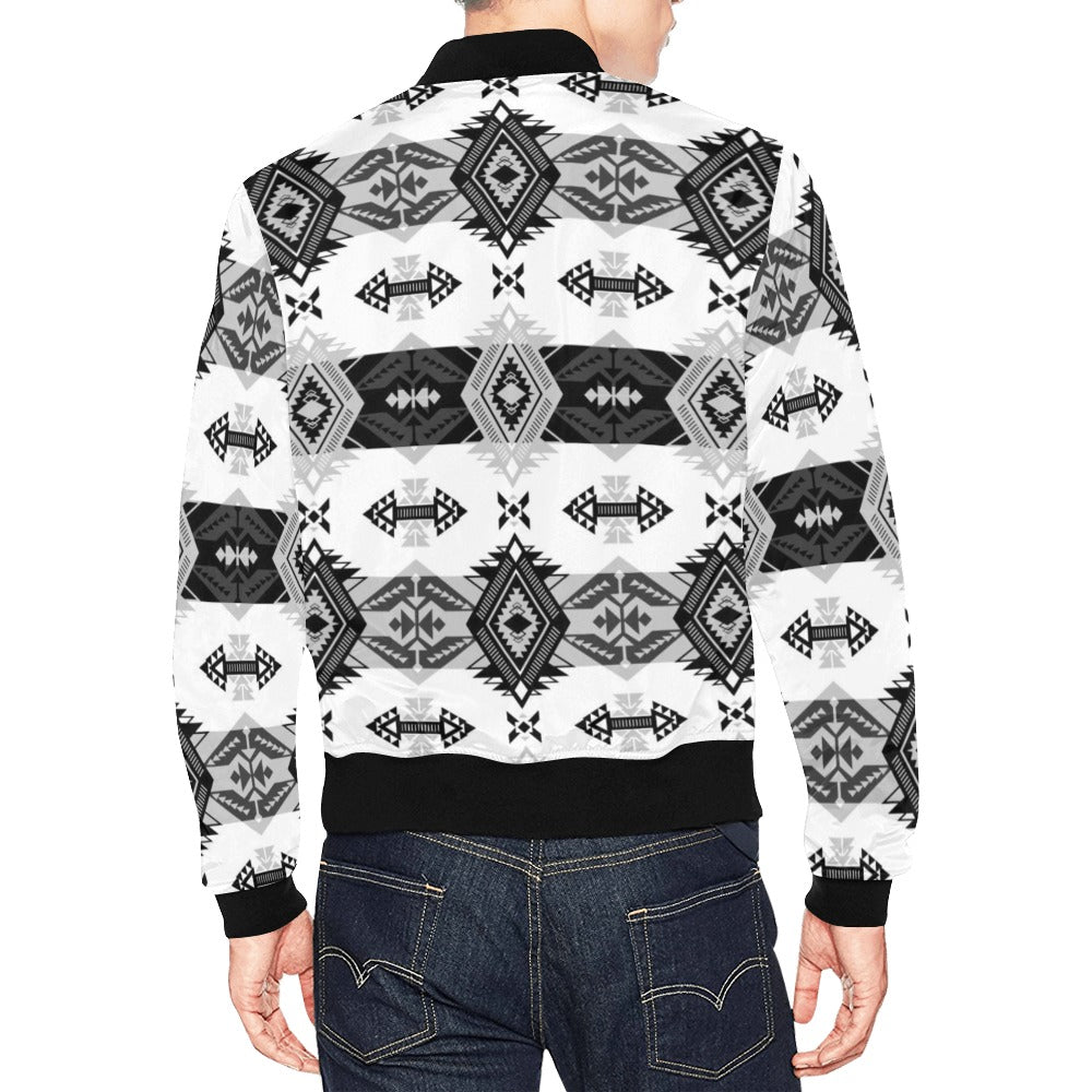 Sovereign Nation Black and White Bomber Jacket for Men