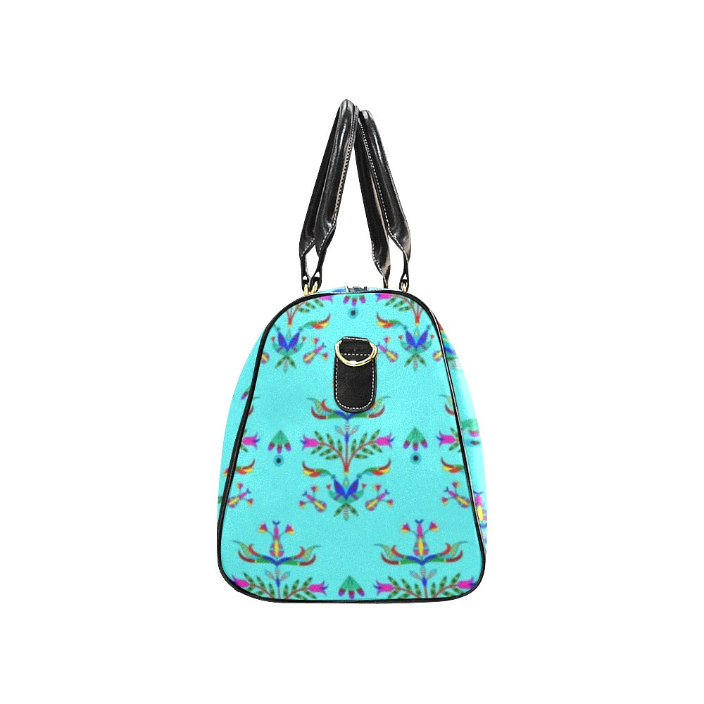 Dakota Damask Turquoise Waterproof Travel Bag