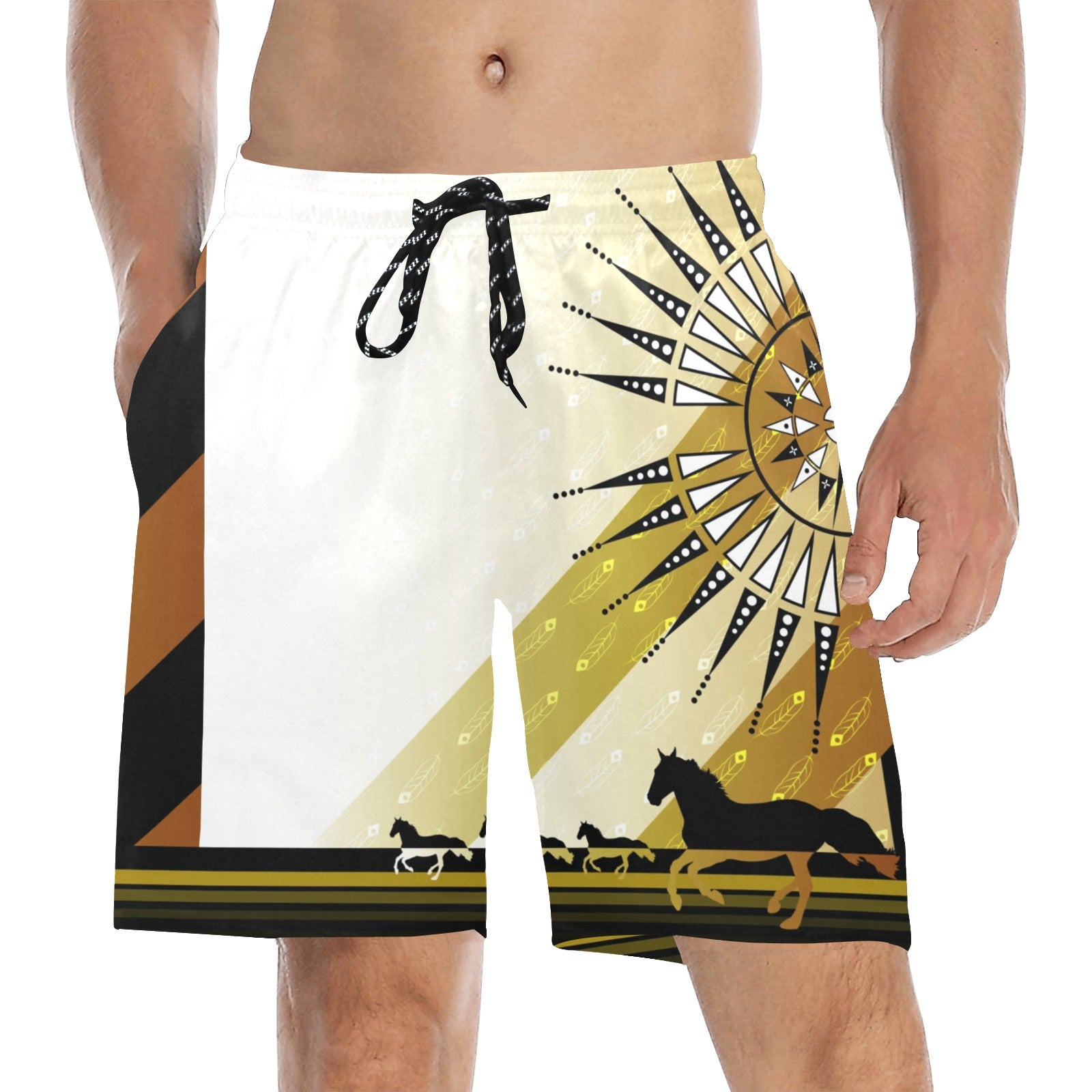 Stallion Skyline Men's Mid-Length Beach Shorts