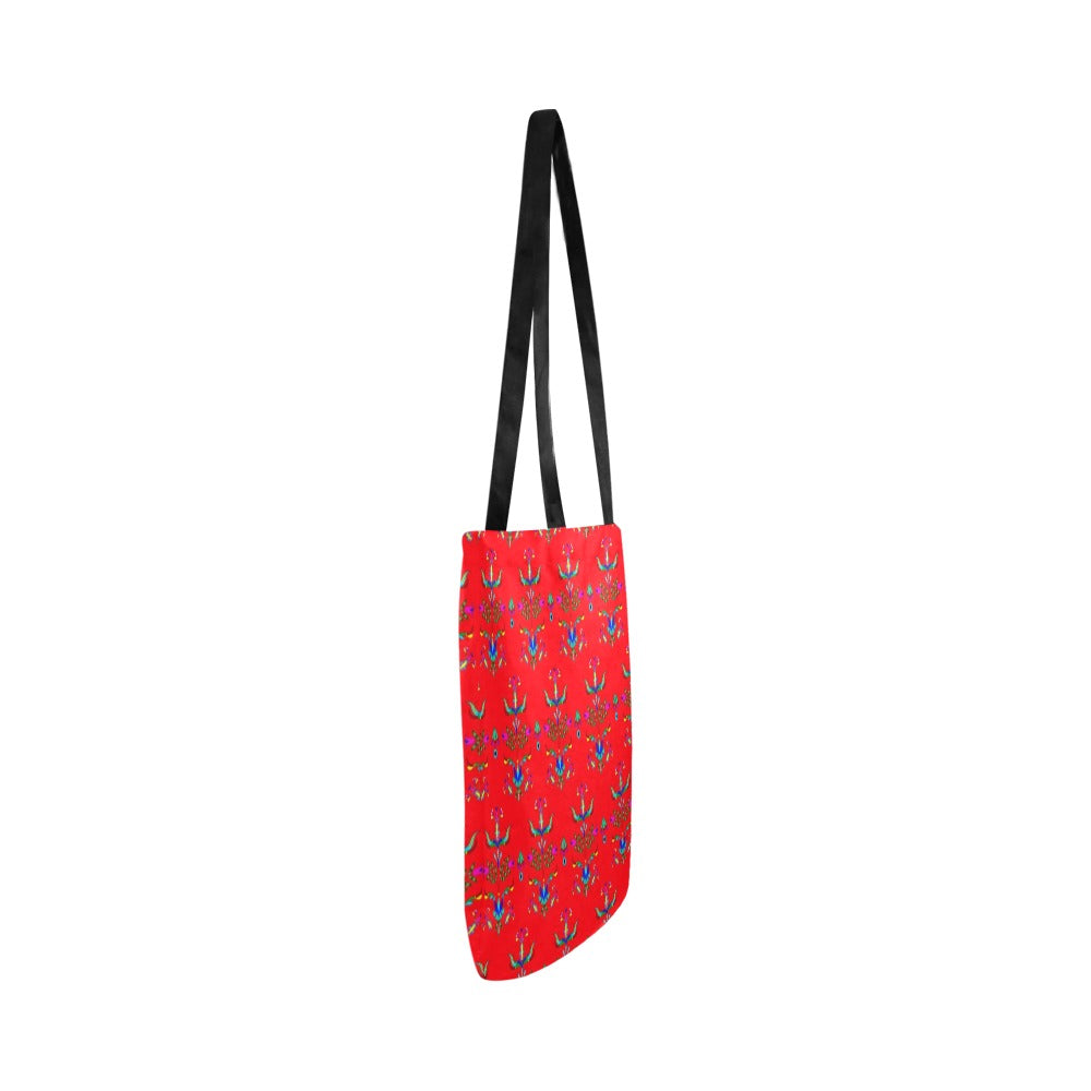 Dakota Damask Red Reusable Shopping Bag (Two sides)