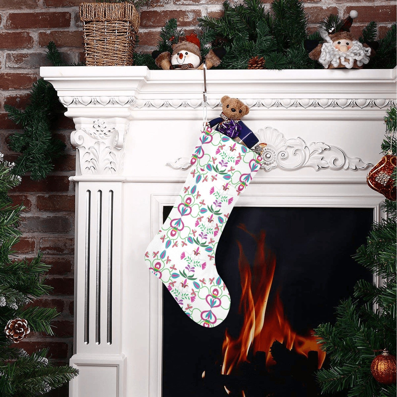 Quilled Divine White Christmas Stocking