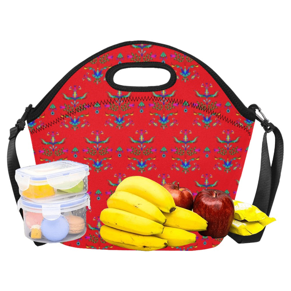 Dakota Damask Red Neoprene Lunch Bag/Large