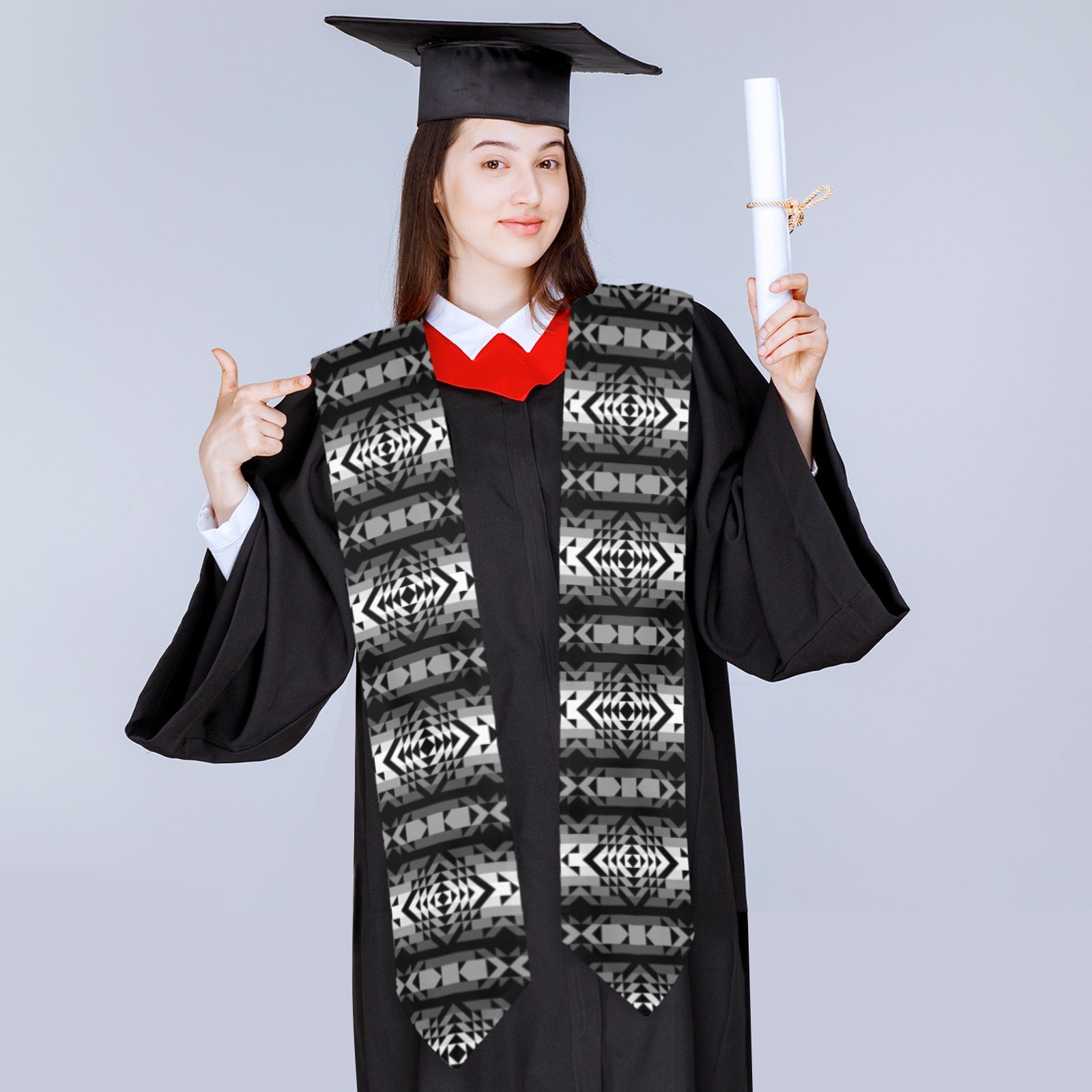 Black Rose Shadow Graduation Stole