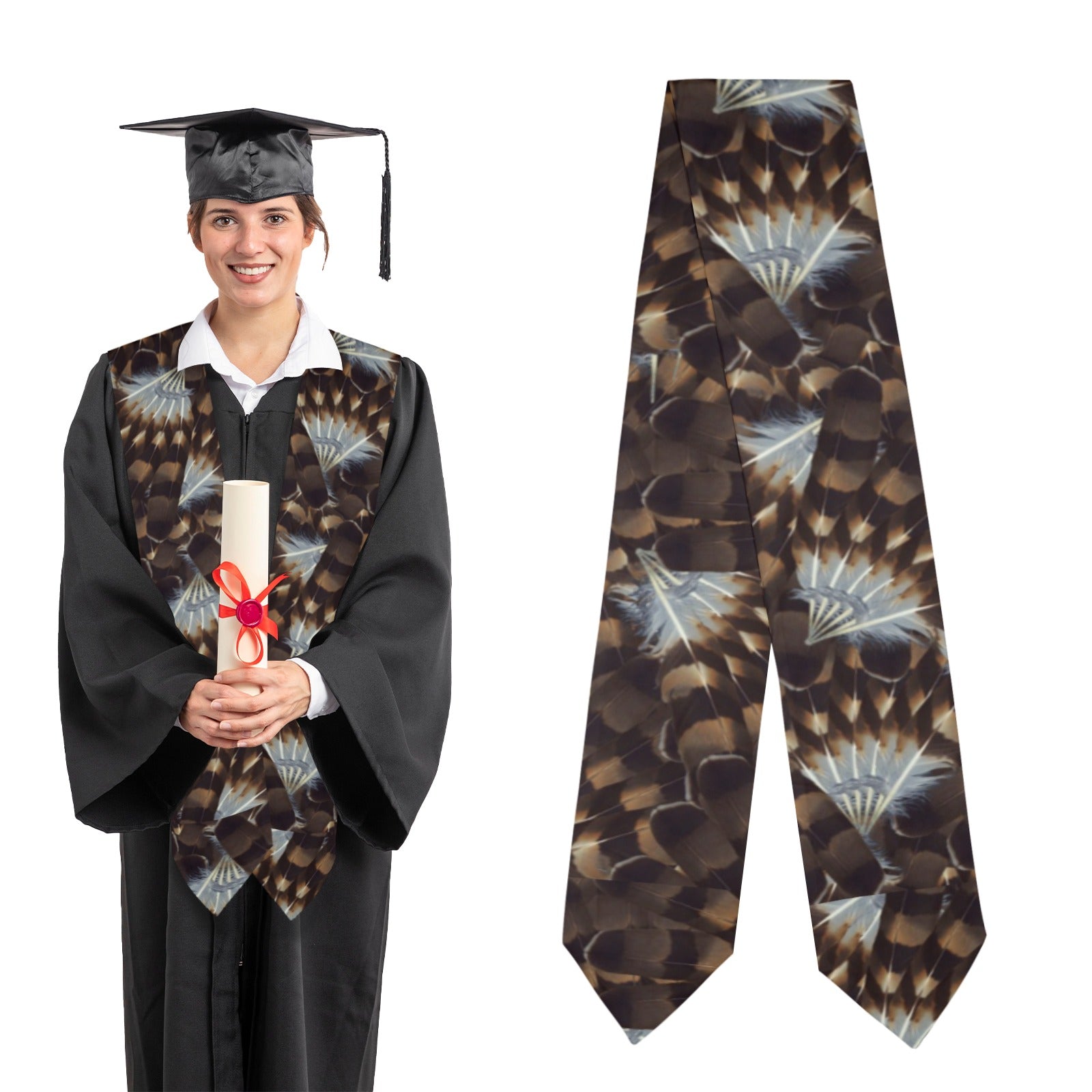 Hawk Feathers Graduation Stole