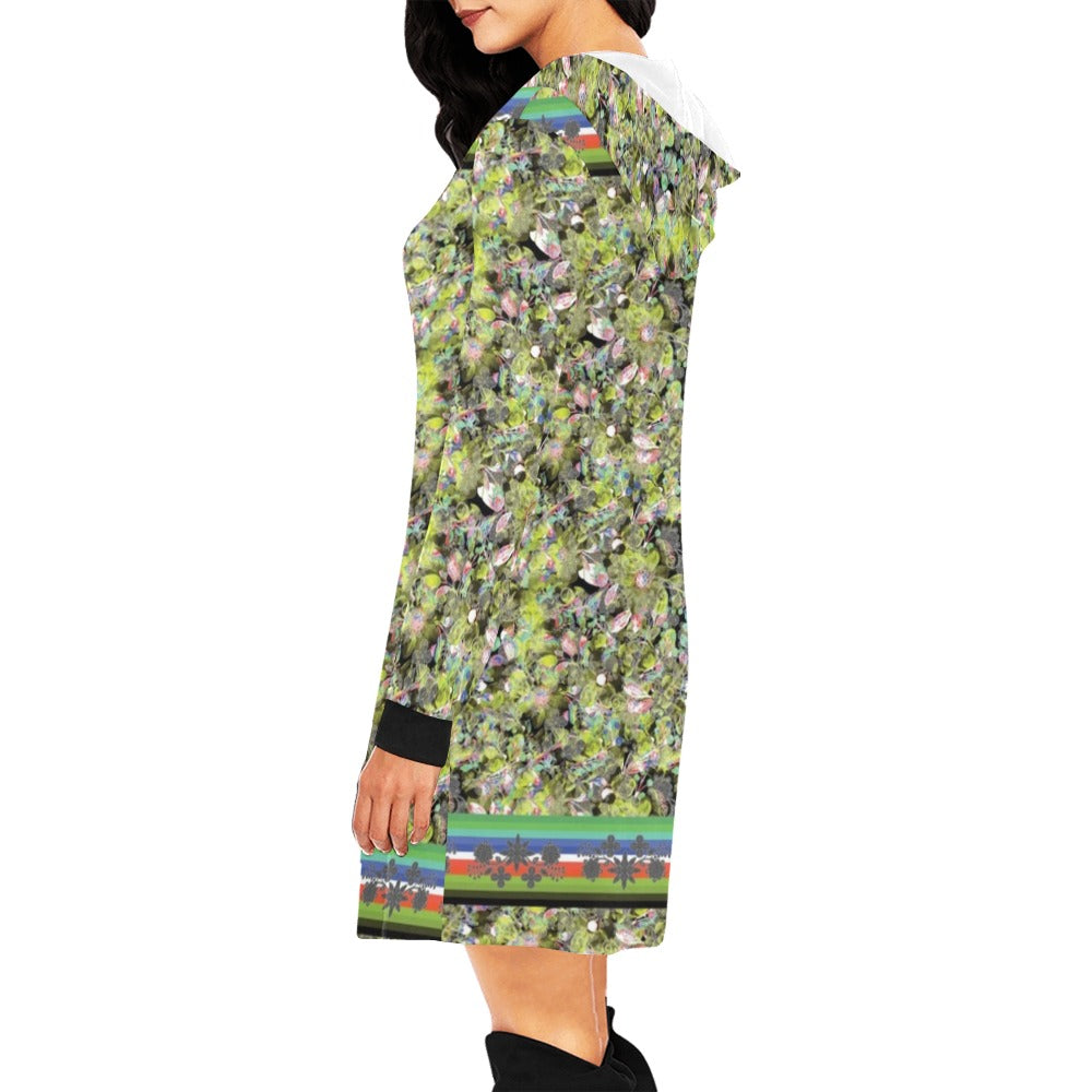 Culture in Nature Green Leaf Hoodie Dress