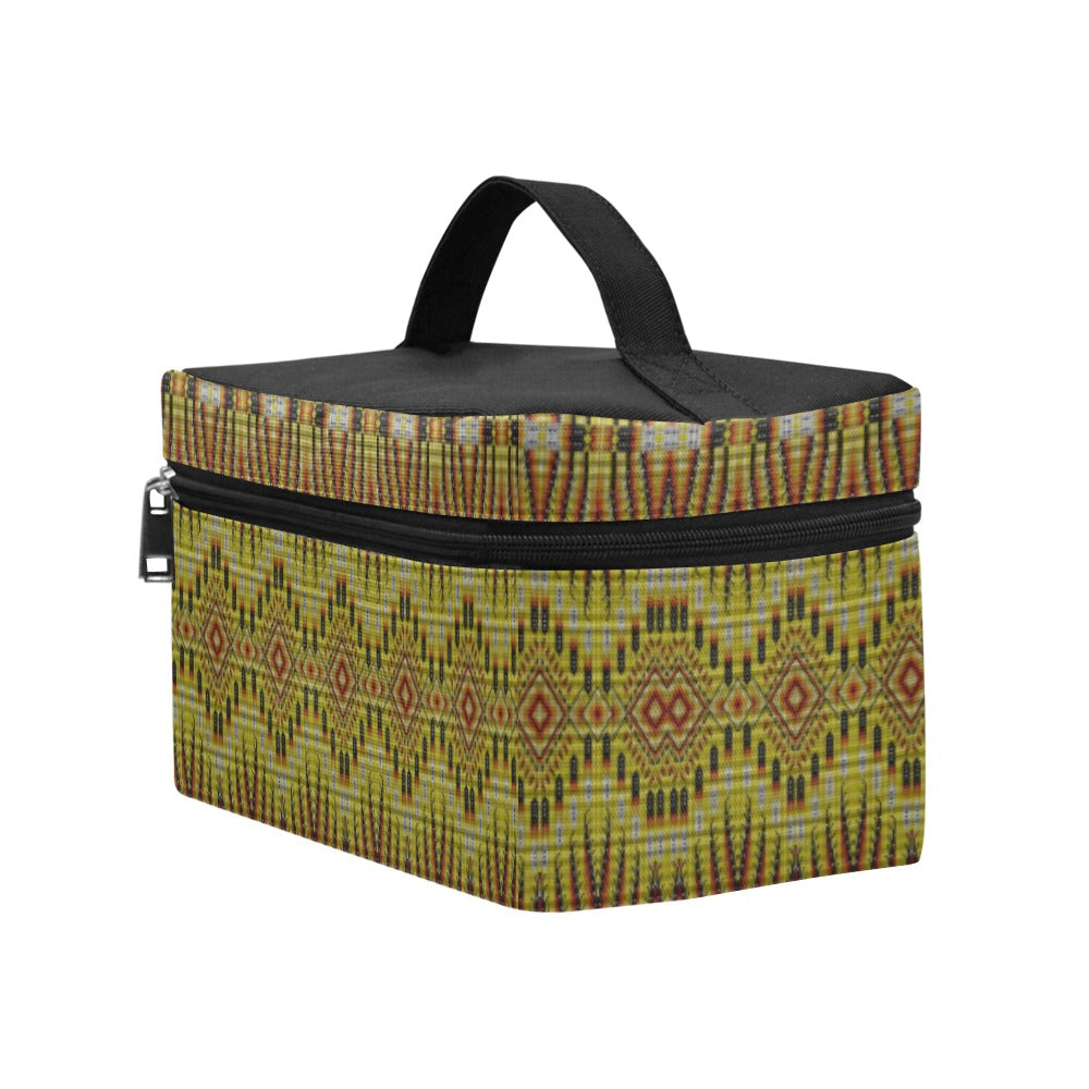 Fire Feather Yellow Cosmetic Bag/Large