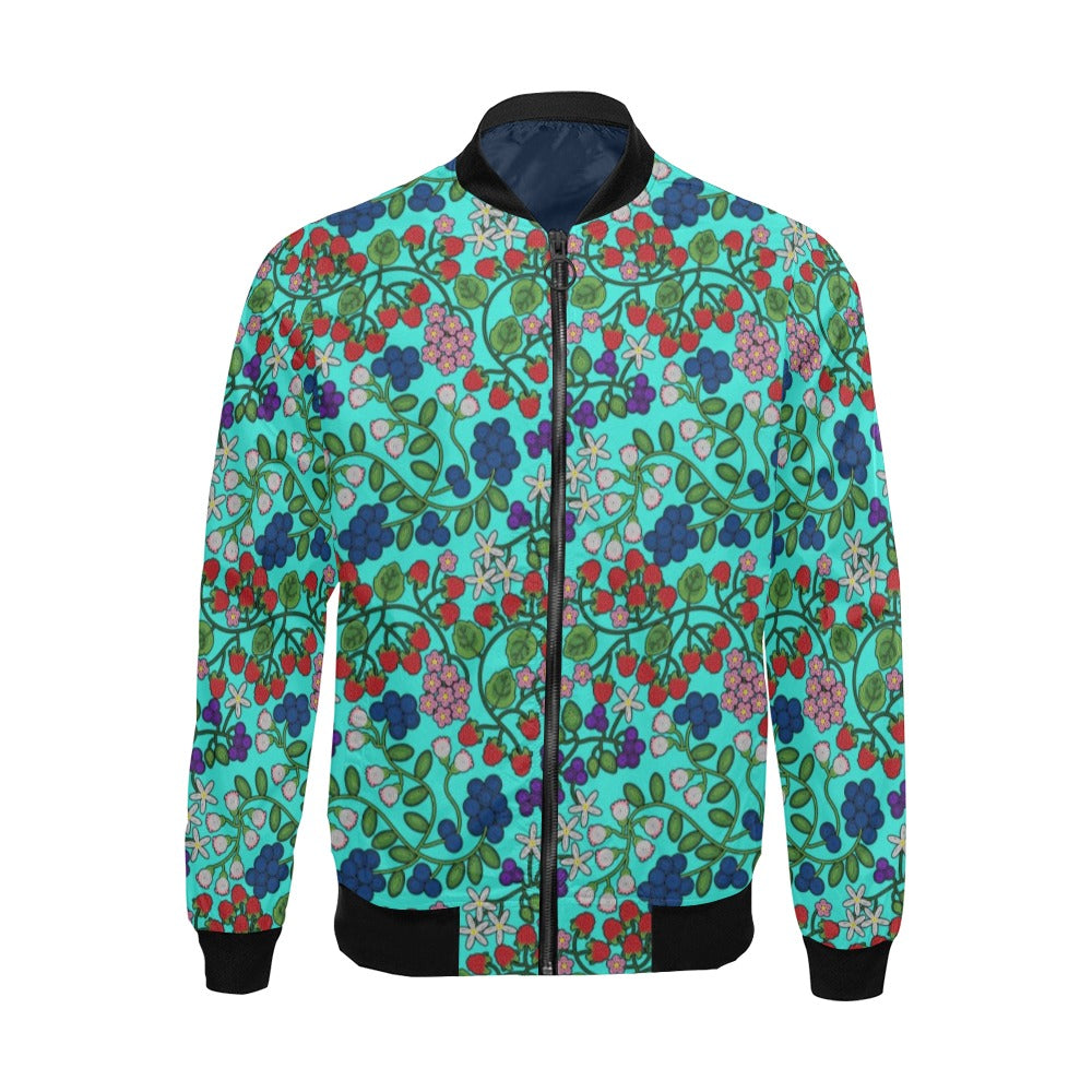 Takwakin Harvest Turquoise All Over Print Bomber Jacket for Men