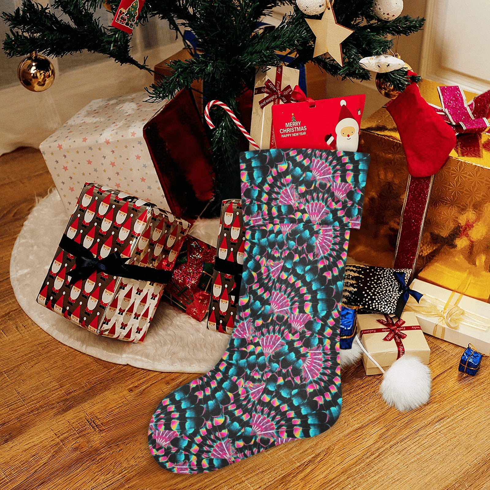 Hawk Feathers Heat Map Christmas Stocking