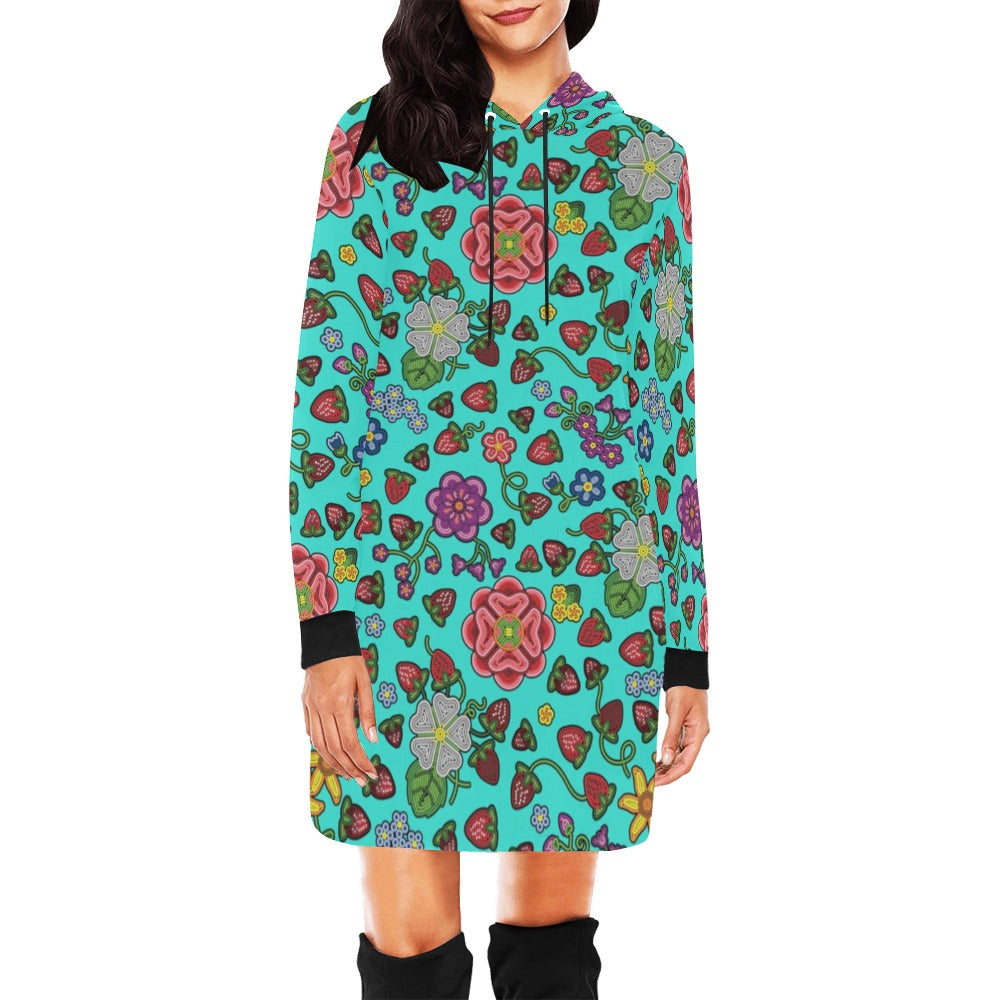 Berry Pop Turquoise Hoodie Dress