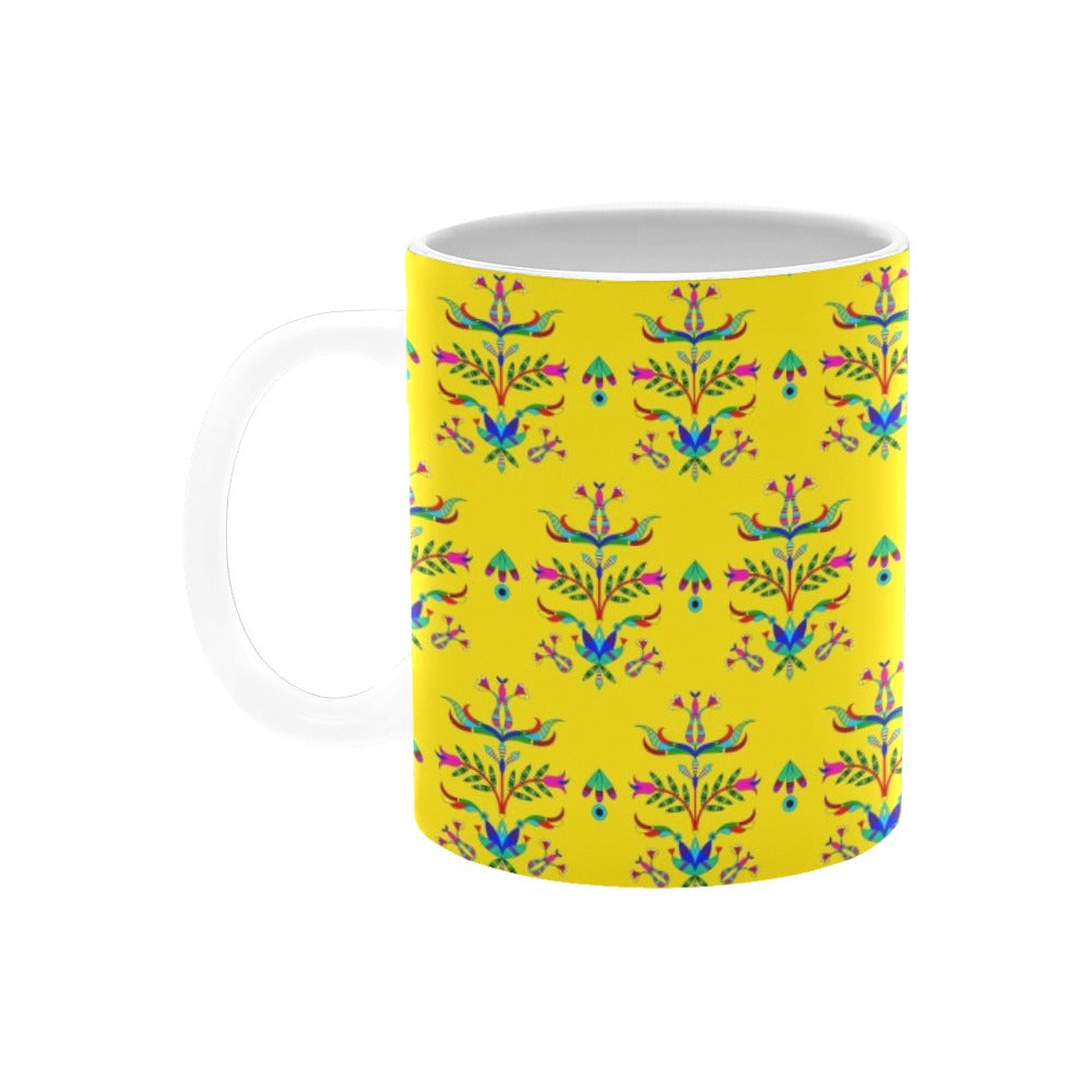 Dakota Damask Yellow White Mug(11OZ)