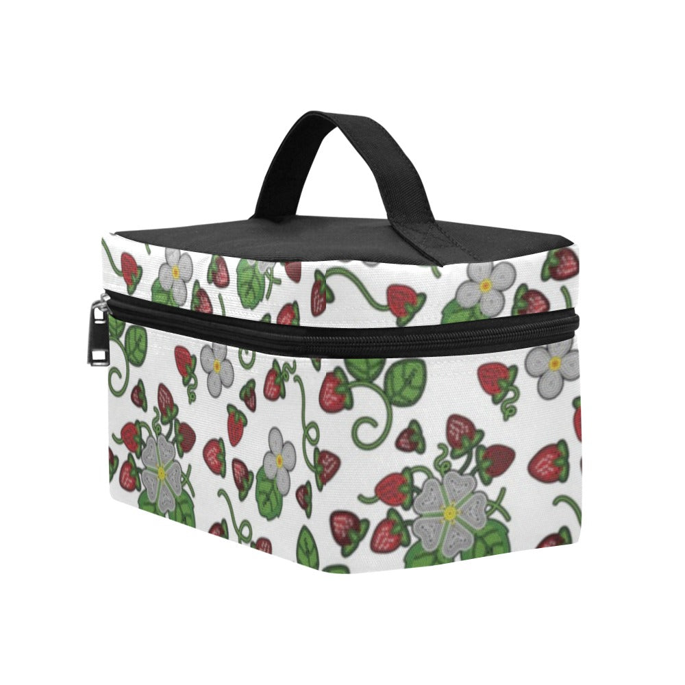 Strawberry Dreams White Cosmetic Bag/Large