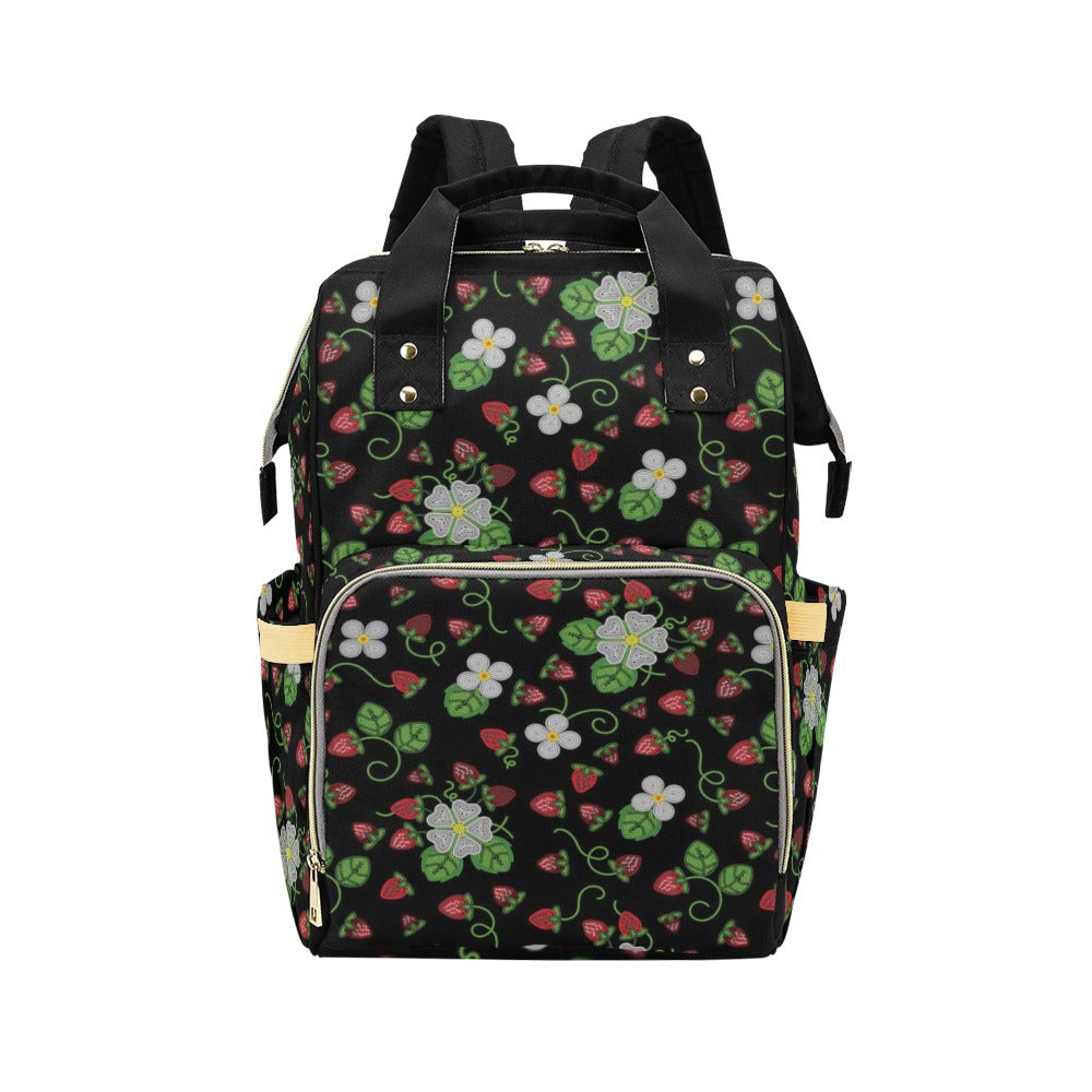 Strawberry Dreams Midnight Multi-Function Diaper Backpack/Diaper Bag