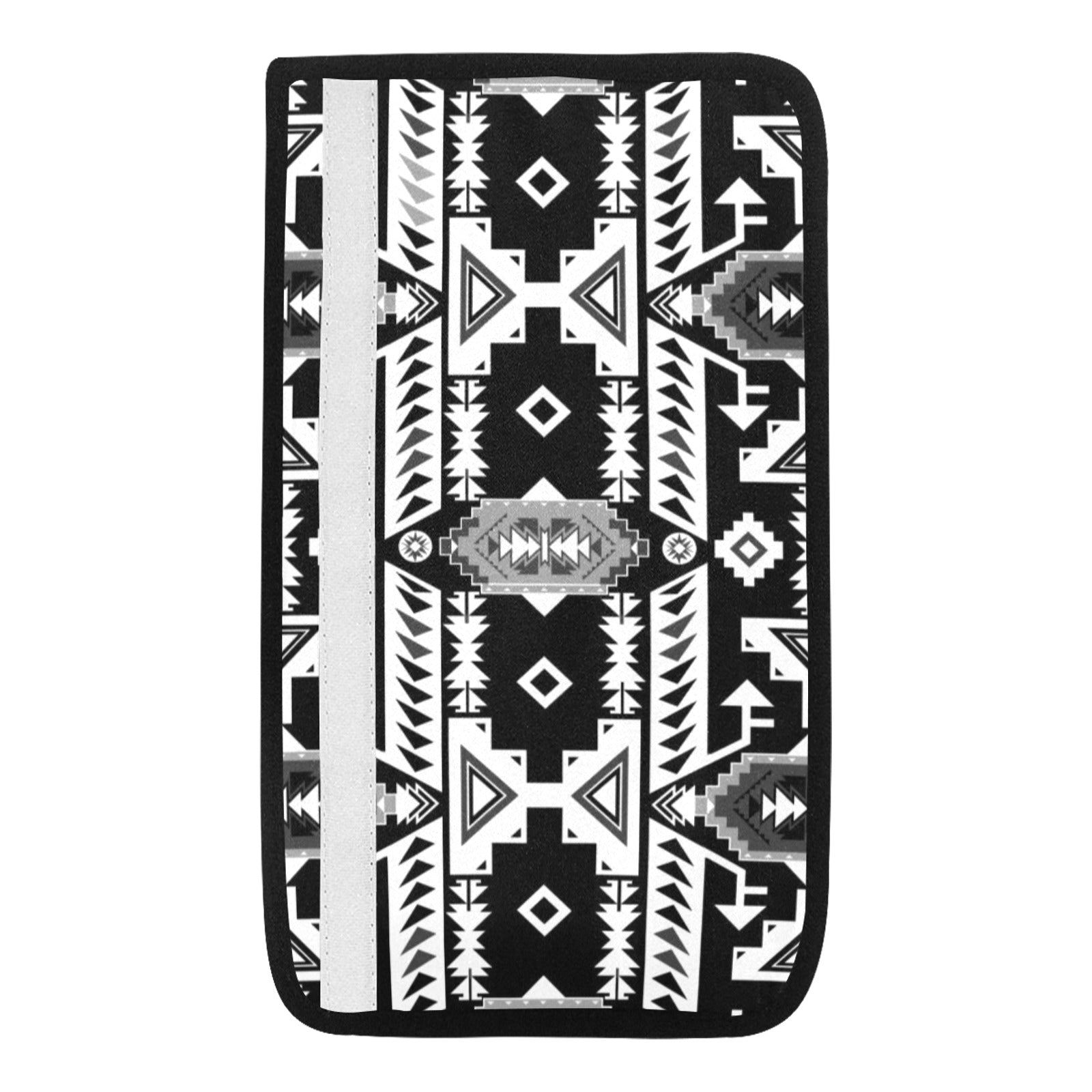 Chiefs Mountain Black and White Car Seat Belt Cover 7''x12.6'' (Pack of 2)