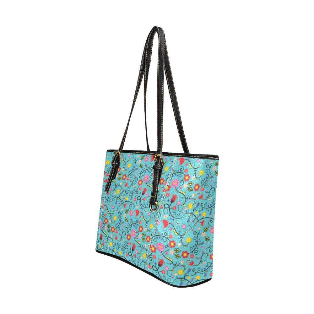 Nipin Blossom Sky Leather Tote Bag/Large