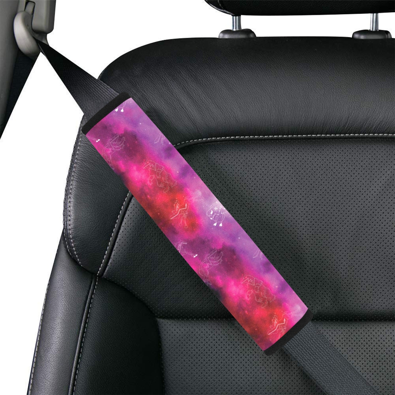Animal Ancestors 8 Gaseous Clouds Pink and Red Car Seat Belt Cover 7''x12.6'' (Pack of 2)