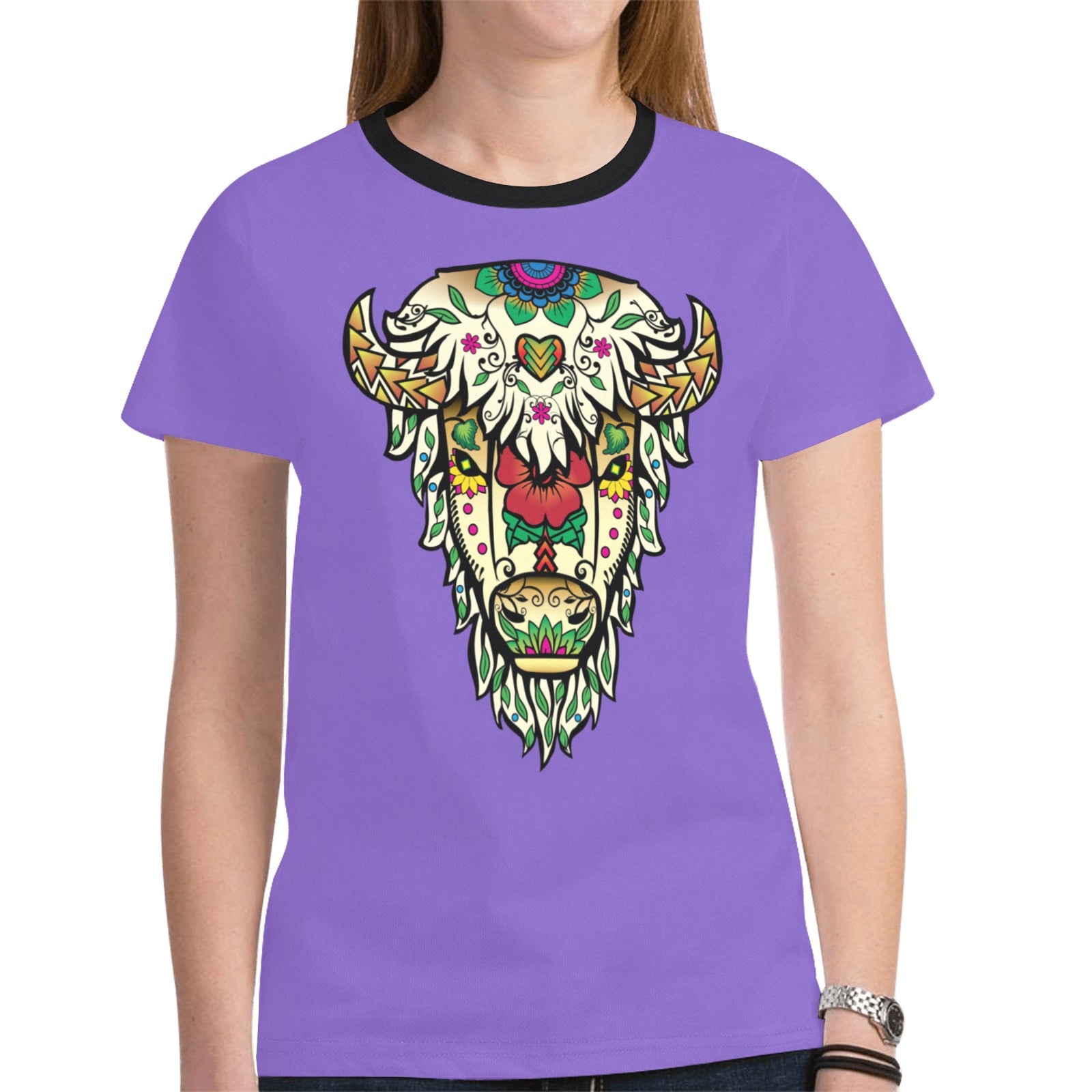 Buffalo Spirit Guide (Purple) T-shirt for Women