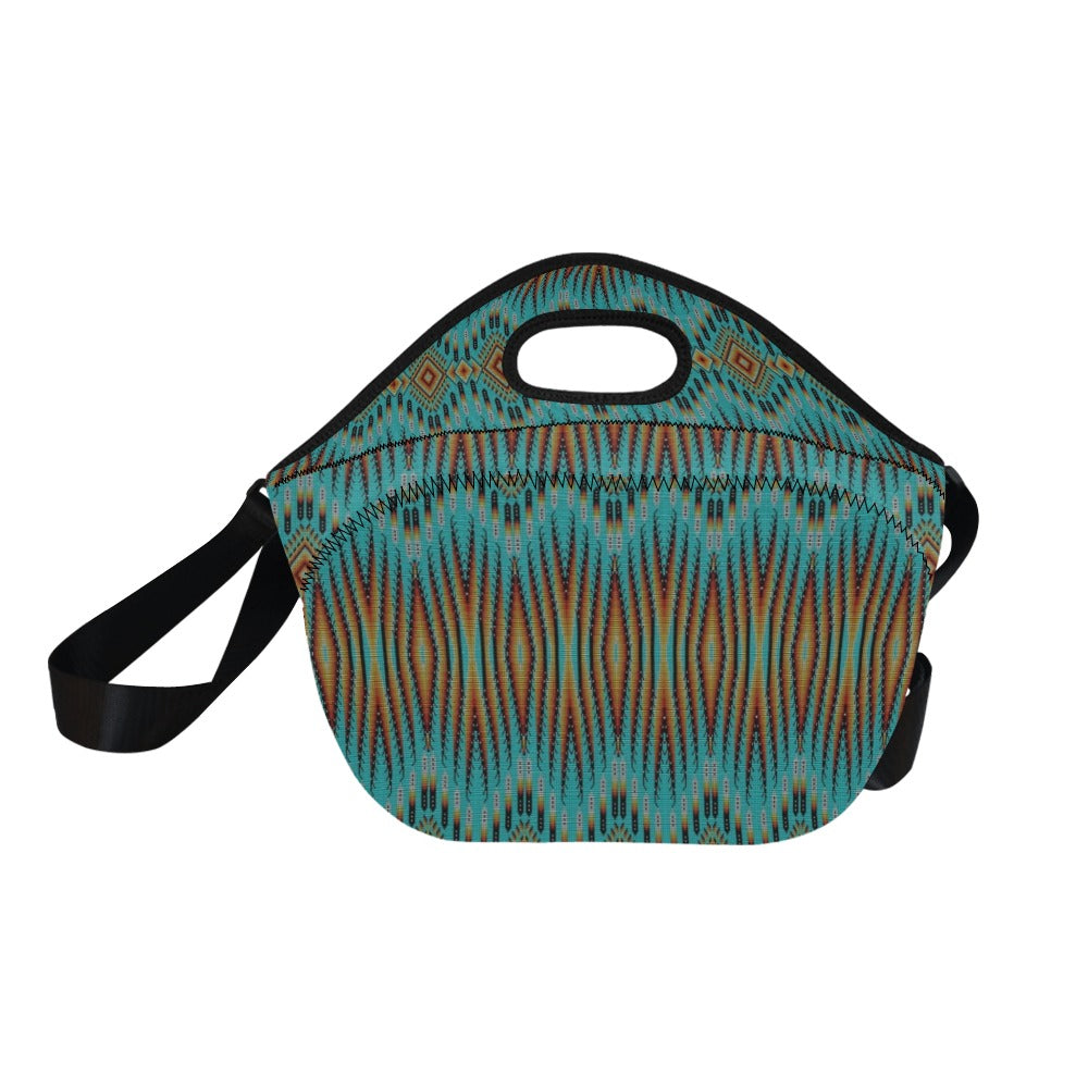 Fire Feather Turquoise Neoprene Lunch Bag/Large