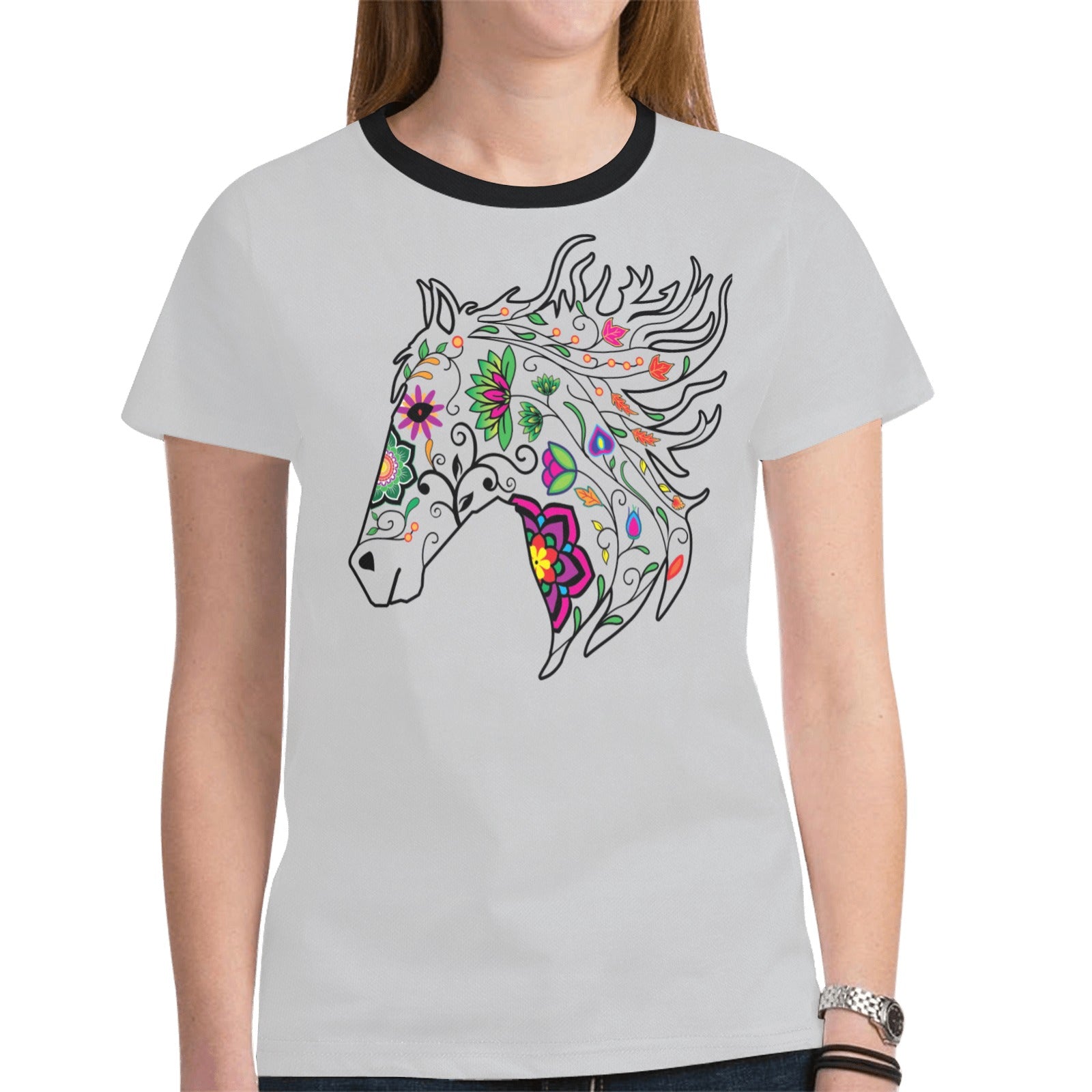 Horse Spirit Guide (Gray) T-shirt for Women