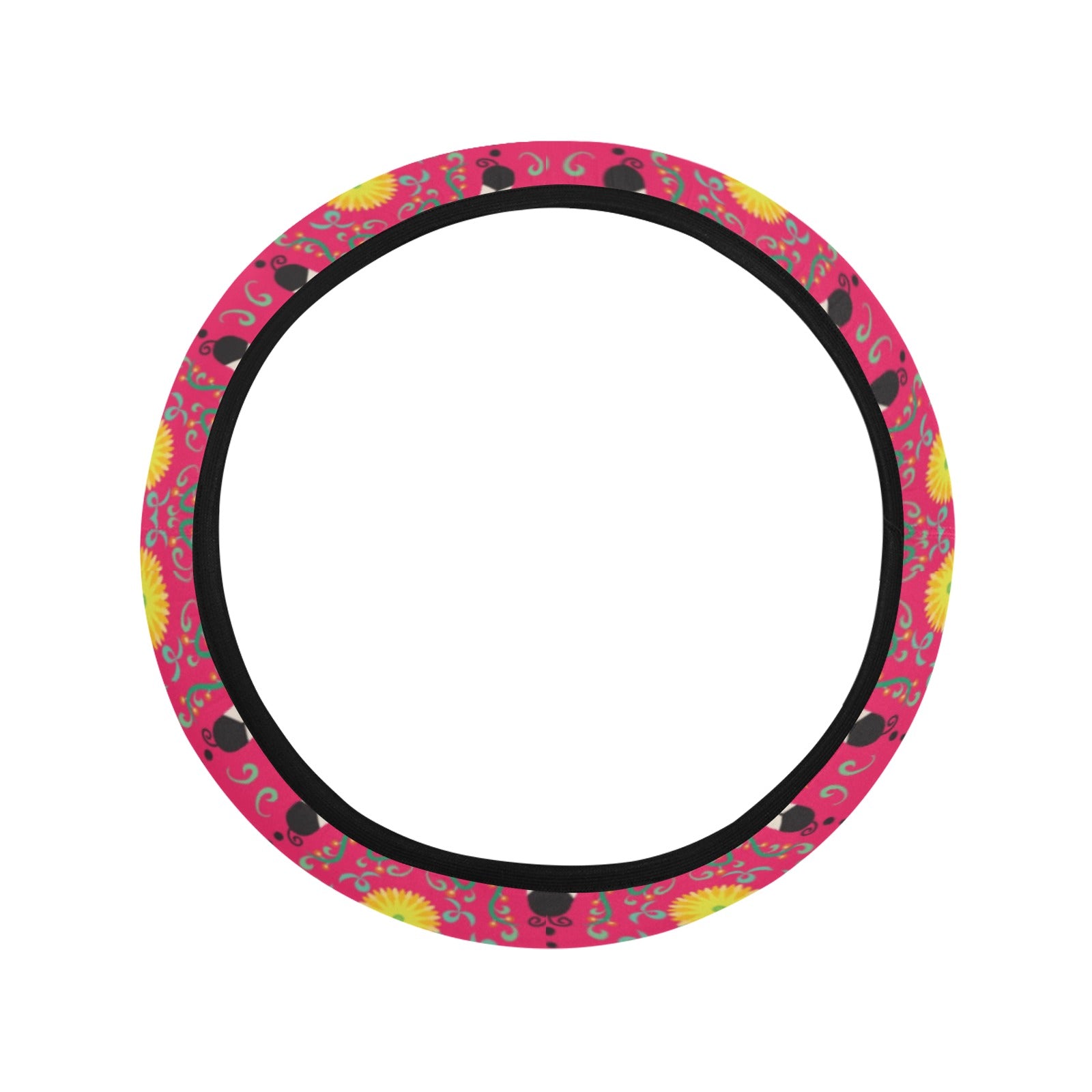 New Growth Pink Steering Wheel Cover with Elastic Edge