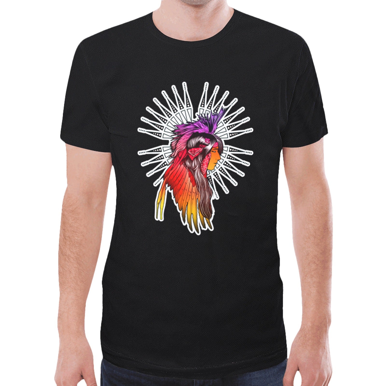 Indigenous Winged Halo Warrior Unisex T-shirt