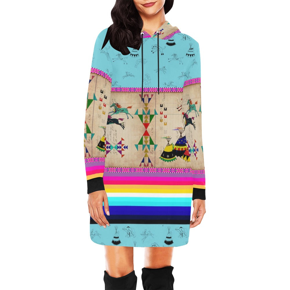 Horses Running Sky Hoodie Dress