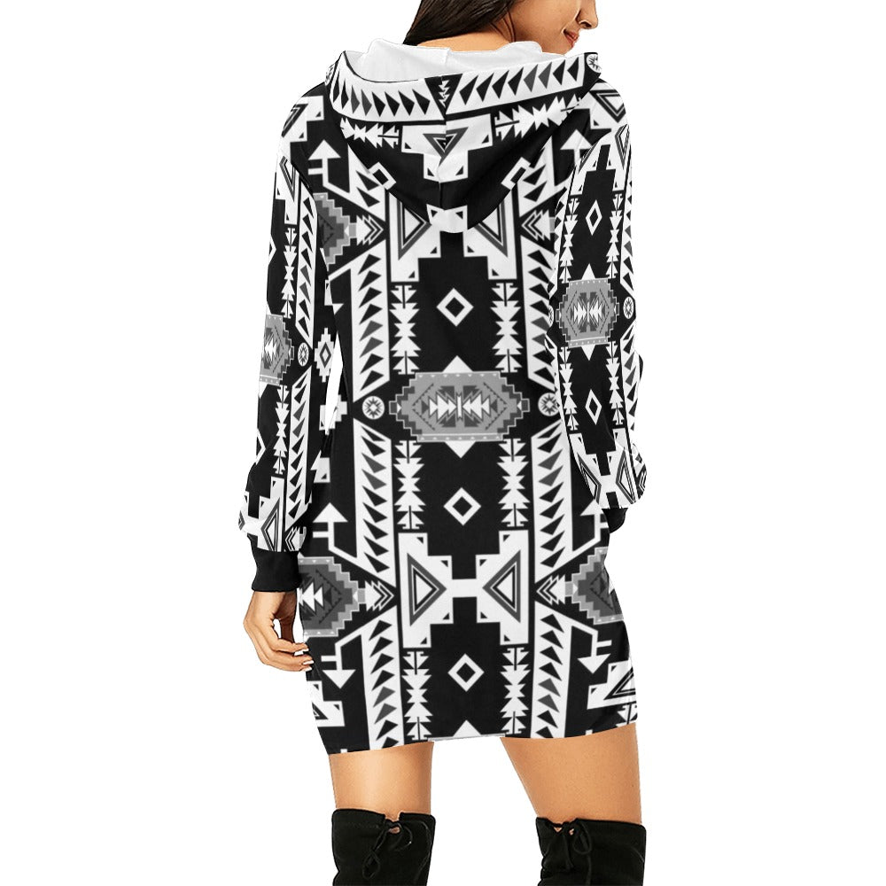 Chiefs Mountain Black and White Hoodie Dress