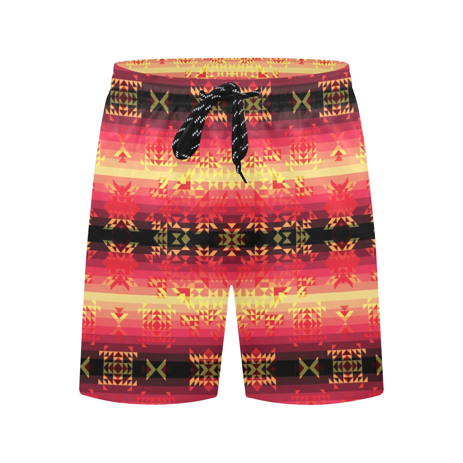 Soleil Fusion Rouge Men's Mid-Length Beach Shorts