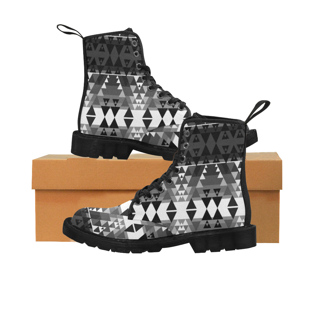 Writing on Stone Black and White Boots for Women (Black)