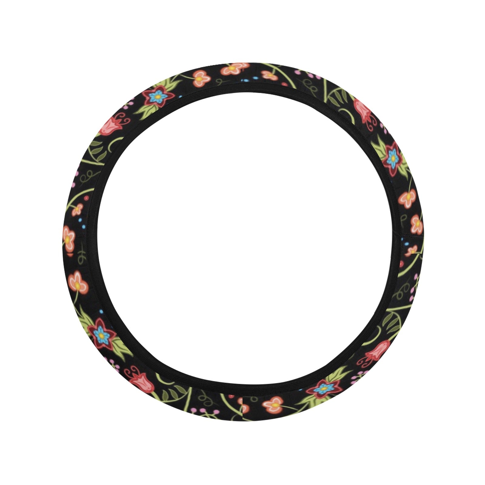 Fresh Fleur Midnight Steering Wheel Cover with Elastic Edge