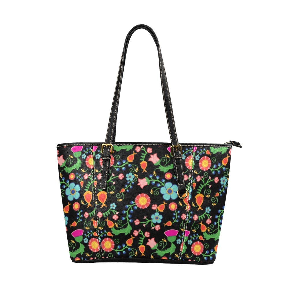 Bee Spring Night Leather Tote Bag/Large