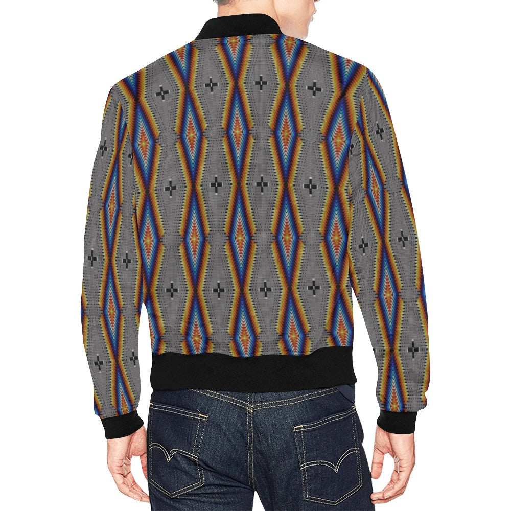 Diamond in the Bluff Grey All Over Print Bomber Jacket for Men